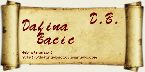 Dafina Bačić vizit kartica